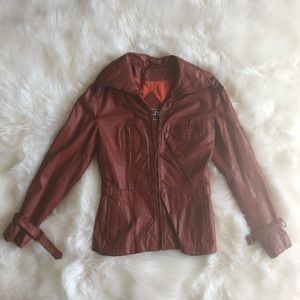 Vintage Burnt Orange Leather Jacket